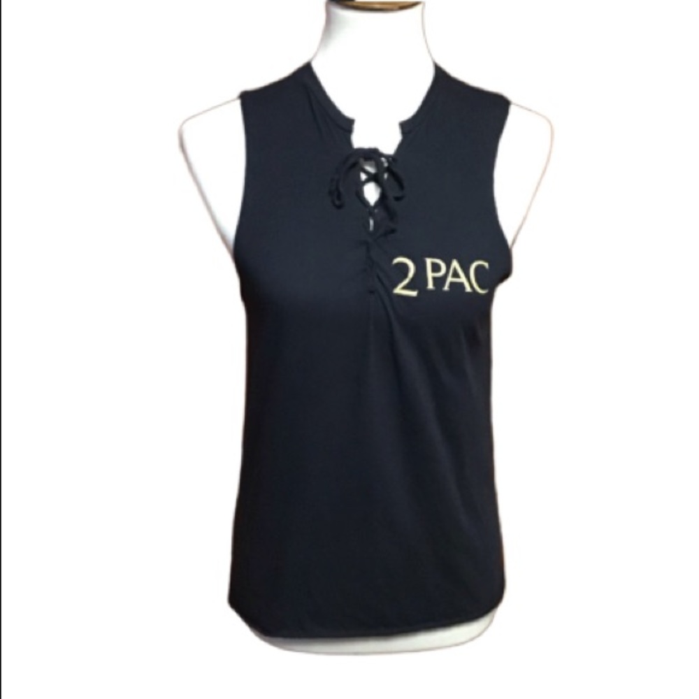 2 pac Tupac rapper sexy lace up sleeveless top